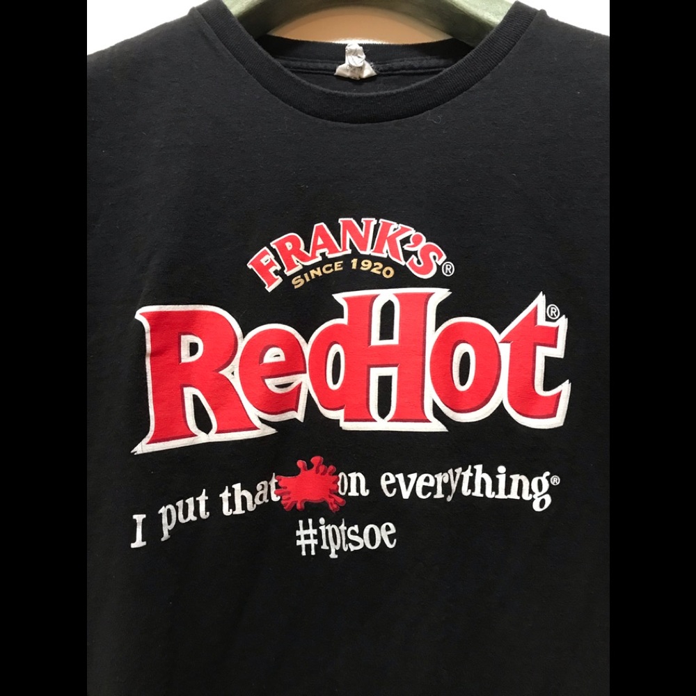 Frank's Red Hot Sauce BlackT-Shirt I Put That Shi@ On Everything! double sided
